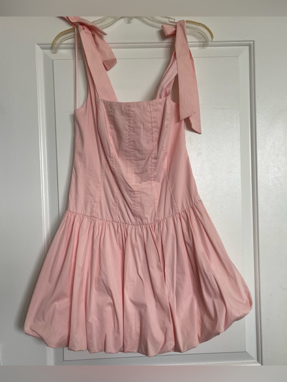 Tie-Shoulder Bubble Hem Dress